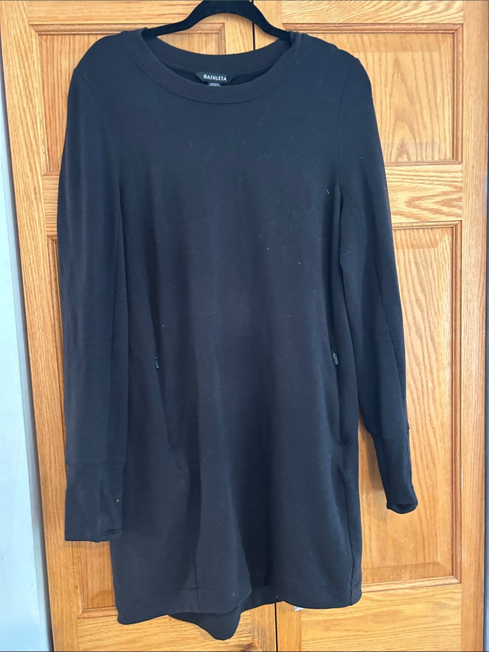 Athleta Black Long Sleeve Shift Tunic Dress